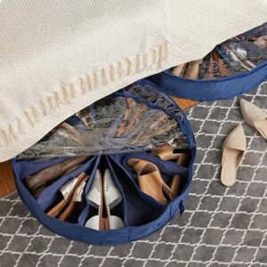 12-Grid Foldable Round Shape Non-Woven Shoes Storage Organizer Box
